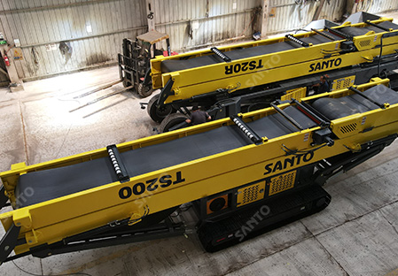 Two tracked mobile stackers for chemical plants in Canada